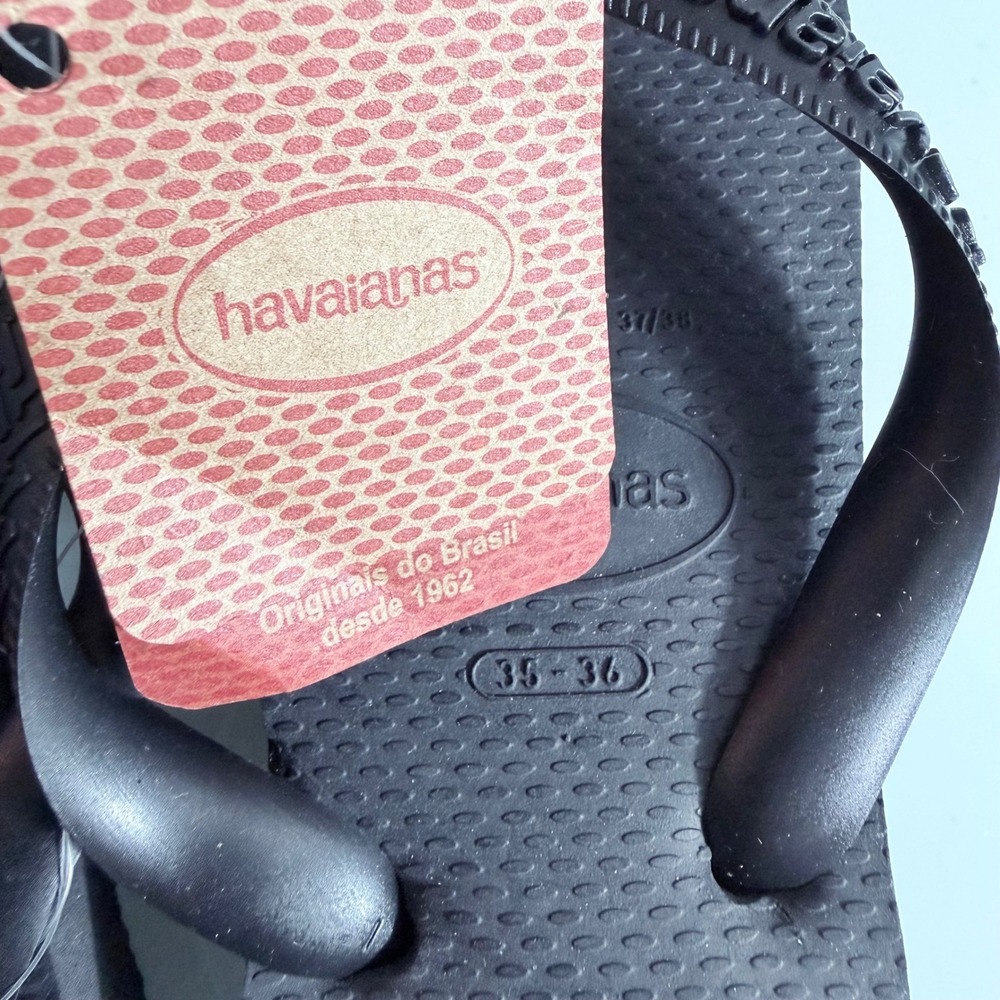 Havaianas Top Black Flip Flop Sandals Womens 6W Mens 5M EUR 37/38 Brazil NEW - Picture 5 of 14